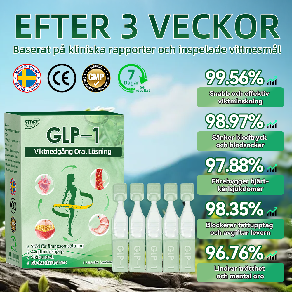 STDEI® GLP-1 Viktnedgång Oral Lösning - 🎁 En dos varannan dag – synliga resultat inom 7 dagar👩‍⚕️Lämplig för fetma, hjärt-kärlsjukdomar, diabetes, sömnapné, högt kolesterol och höga blodfetter, ledproblem med mera