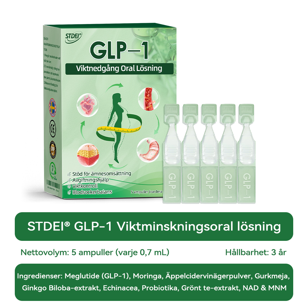 STDEI® GLP-1 Viktnedgång Oral Lösning - ✅ En dos per dag – synliga resultat inom 7 dagar👩‍⚕️Lämplig för fetma, hjärt-kärlsjukdomar, diabetes, sömnapné, högt kolesterol och höga blodfetter, ledproblem med mera 🪷